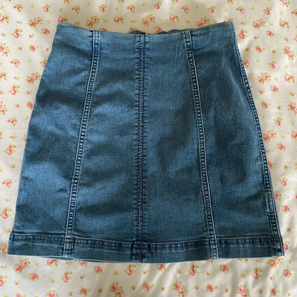 Free People “Modern Femme” Denim Skirt